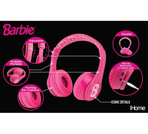 eKids Mattel Barbie Ασύρματα Ακουστικά με ασφαλή μέγιστη ένταση ήχου για παιδιά και εφήβους (MI-B52BE) (Ροζ)