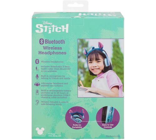eKids Disney Stitch Ασύρματα Ακουστικά με ασφαλή μέγιστη ένταση ήχου για παιδιά και εφήβους (SH-B52) (Μπλε/Γαλάζιο)