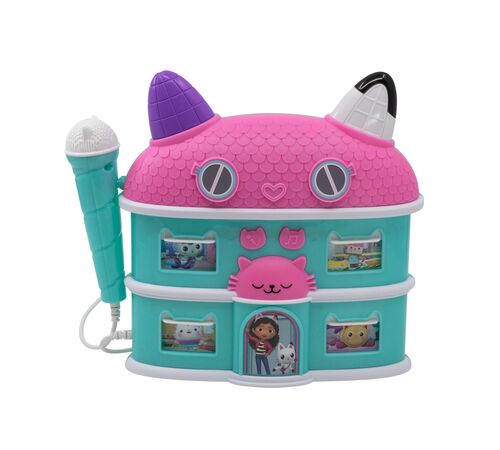 eKids Gabby's Dollhouse Sing-Along Boombox Karaoke & Μικρόφωνο για παιδιά με ενσωματωμένη μουσική, φωτισμό, Sound Effects (GA-115)  (Μωβ/Θαλασσί)