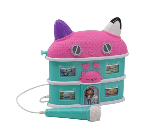 eKids Gabby's Dollhouse Sing-Along Boombox Karaoke & Μικρόφωνο για παιδιά με ενσωματωμένη μουσική, φωτισμό, Sound Effects (GA-115)  (Μωβ/Θαλασσί)