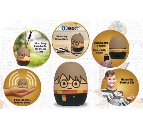 eKids Harry Potter Φορητό ηχείο Bluetooth για παιδιά με λουράκι καρπού (Μαύρο/Κίτρινο/Μπεζ)