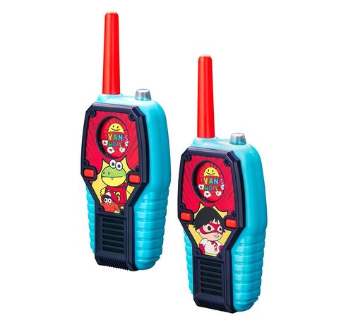 eKids Ryan's World Walkie Talkies για παιδιά & ενήλικες με ενσωματωμένο μεγάφωνο και εμβέλεια 150 μέτρων (RW-212) (Μπλε/Κόκκινο/Θαλασσί)