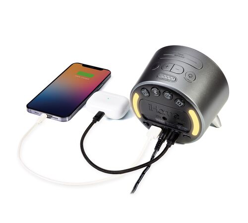 iHome iBT235 – Bluetooth ρολόι-ξυπνητηρι με νυχτερινό φωτισμό & διπλή φόρτιση USB