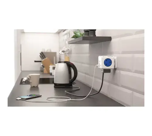 Allocacoc PowerCube Original 5 Outlets – UK With X2 Usb (Blue) - Πολύπριζο 5 θέσεων UK x 2 USB Μπλε - (7200BL/UKOUPC)