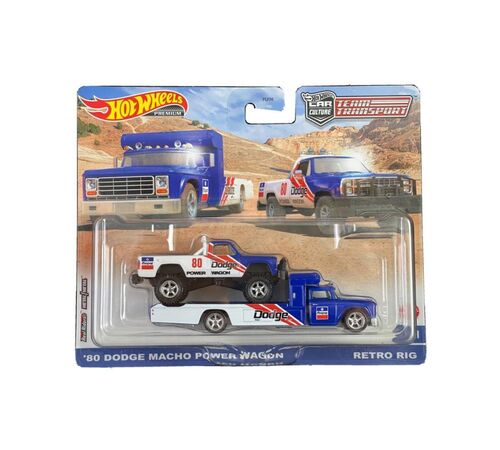 Mattel Hot Wheels: Premium Car Culture Team Transport - '80 Dodge Macho Power Wagon &amp; Retro Rig (HKF38)