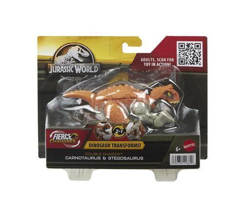 Mattel Jurassic World: Fierce Changers Double Danger - Carnotaurus &amp; Stegosaurus (HLP07)