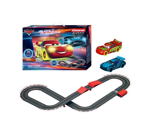 Carrera GO!!! Set: Disney Cars - Glow Racers Lightning McQueen VS Jackson Storm - Battery Operated 1:43 (20063521)