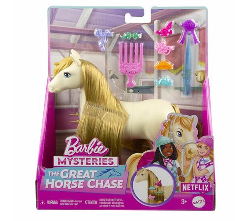 Mattel Barbie Mysteries: The Great Horse Chase - White Pony with Blonde Ponytail  (HXJ36)