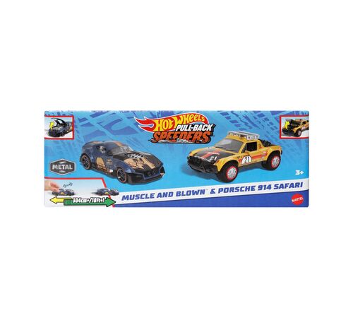 Mattel Hot Wheels: Pull-Back Speeders - Muscle and Blown &amp; Porsche 914 Safari (HWH54)