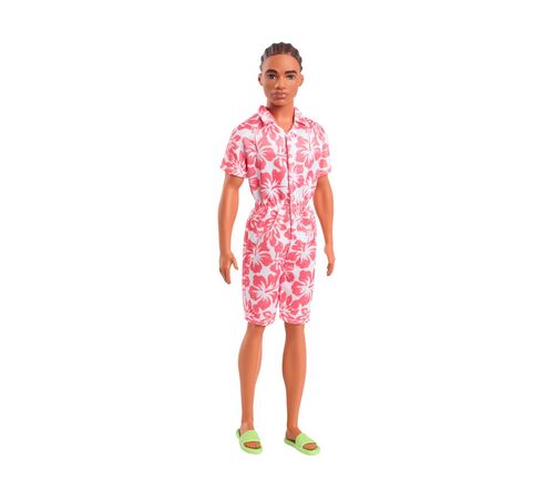 Mattel Barbie: Ken - Hawaiian Floral Jumpsuit Look with Brown Brides Hair Doll Fashionistas (HYT99)