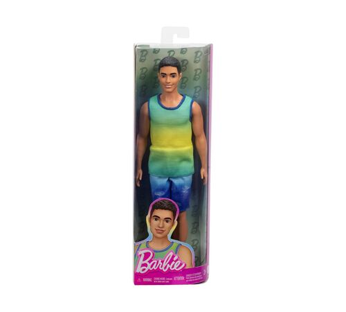 Mattel Barbie: Ken - Ombre Tank &amp; Jean Shorts with Black Hair Doll Fashionistas (HYV00)