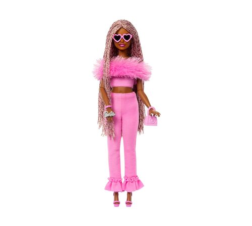 Mattel Barbie Fashionistas: Deluxe Style - Doll with Pink Braids and Dark Skin (HYV28)
