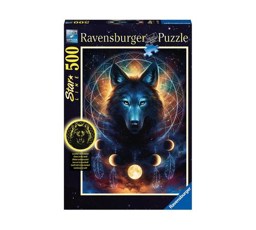 Ravensburger Puzzle: Starline - Wolf (Glow in the Dark) (500 pcs) (12000442)