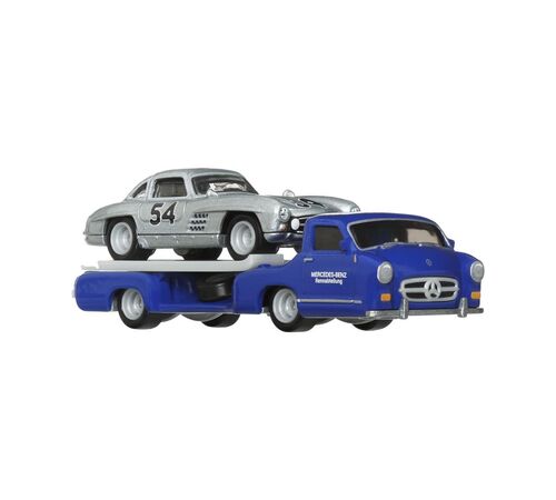 Mattel Hot Wheels: Premium Car Culture Team Transport - Mercedes-Benz 300SL &amp; '55 Mercedes-Benz Blaues Wunder (HRV48)