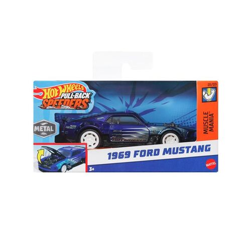 Mattel Hot Wheels: Pull-Back Speeders - 1969 Ford Mustang (1:43) (HWH51)