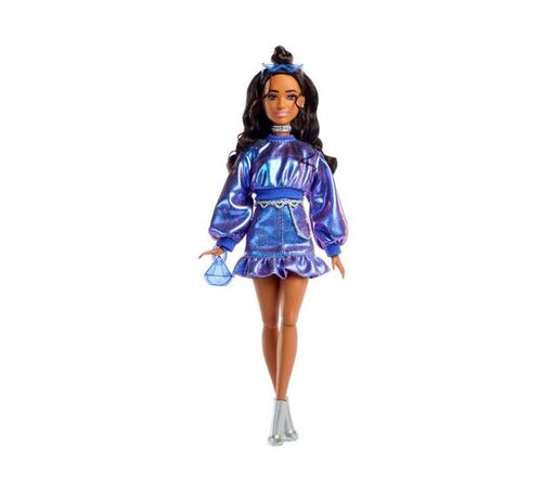 Mattel Barbie: Deluxe Style - Metallic Blue Dress with Brown Hair Doll (JFP42)