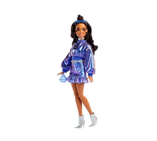 Mattel Barbie: Deluxe Style - Metallic Blue Dress with Brown Hair Doll (JFP42)