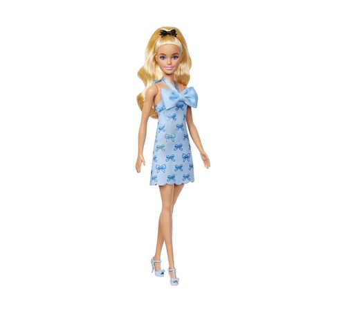 Mattel Barbie: Barbie Fashionistas Wavy Blonde Ponytail Wearing Blue Bow (HYT93)
