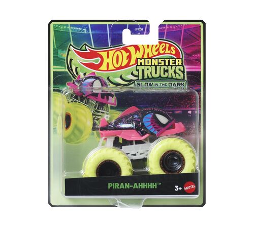 Mattel Hot Wheels: Monster Trucks Glow In The Dark - Piran-Ahhhh Vehicle (JFX13)