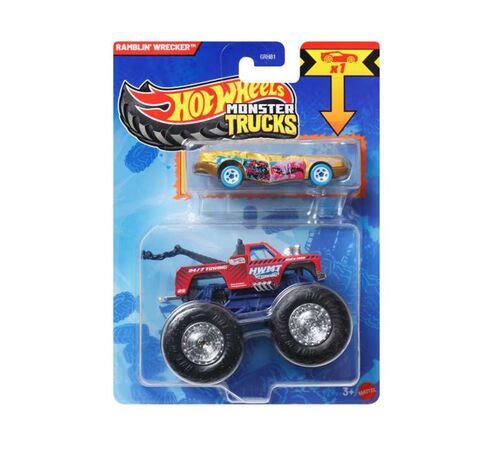 Mattel Hot Wheels: Monster Trucks - Ramblin' Wrecker 2 Pack Vehicles (JCG35)