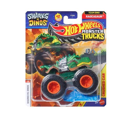 Mattel Hot Wheels Monster Trucks: Shark vs. Dinos - Rageasaur Die-Cast Vehicle (JCD74)