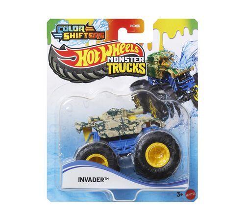 Mattel Hot Wheels Monster Trucks: Color Shifters - Invader Vehicle (JDV95)