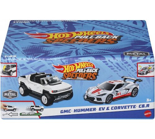 Mattel Hot Wheels: Pull-Back Speeders - GMC Hummer EV & Corvette C8.R (HPR94)