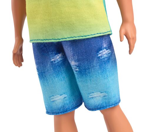 Mattel Barbie: Ken - Ombre Tank &amp; Jean Shorts with Black Hair Doll Fashionistas (HYV00)