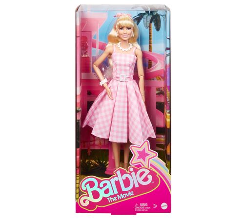 Mattel Barbie: The Movie - Collectible Doll Margot Robbie as Barbie in Pink Gingham Dress (HPJ96)