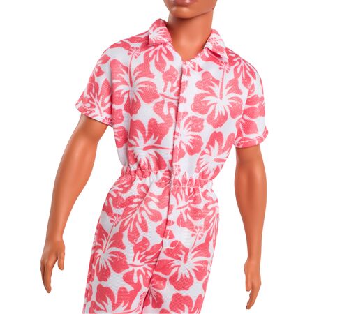 Mattel Barbie: Ken - Hawaiian Floral Jumpsuit Look with Brown Brides Hair Doll Fashionistas (HYT99)