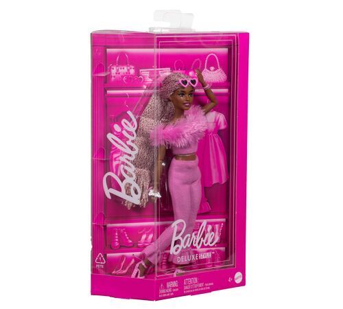 Mattel Barbie Fashionistas: Deluxe Style - Doll with Pink Braids and Dark Skin (HYV28)