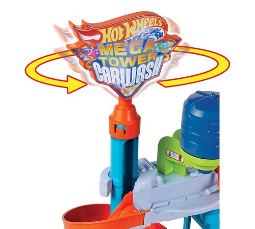 Mattel Hot Wheels City: Mega Tower Car Wash Color Shifters Playset (HDP05)