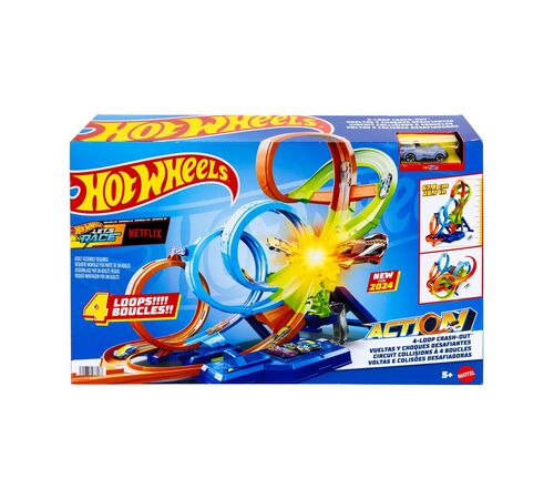 Mattel Hot Wheels: Stunt Tracks - 4-Loop Crash-Out Track Set (HXR70) Mattel Hot Wheels: Stunt Tracks - 4-Loop Crash-Out Track Set (HXR70)