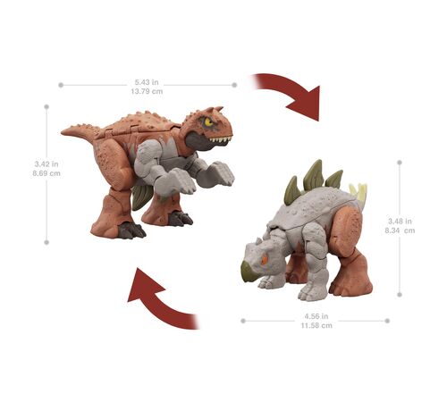 Mattel Jurassic World: Fierce Changers Double Danger - Carnotaurus &amp; Stegosaurus (HLP07)