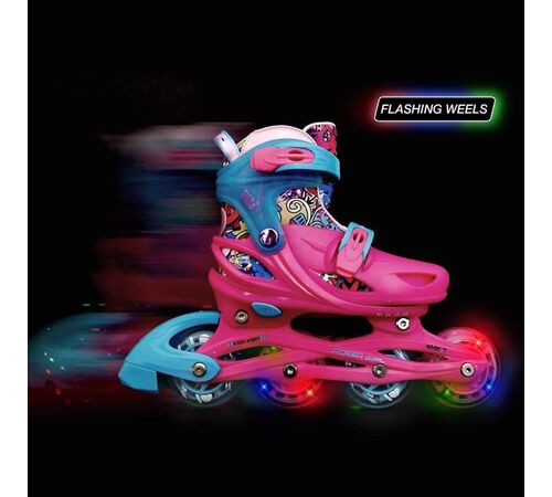 PLY Flash girl Αυξομειούμενα Πατίνια - Φούξια/Γαλάζιο Χρώμα (Φούξια-Γαλάζιο), Μέγεθος (30-33)