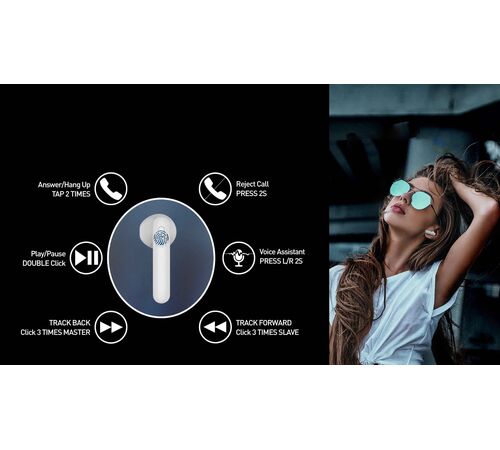 Tellur - Flip True Wireless Earphones - Black