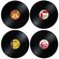 Vinyl Placemats - Σουπλά Βινυλίου - Σετ 4 Τεμαχίων για Λάτρεις της Μουσικής