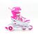 ΑΘΛΟΠΑΙΔΙΑ Αυξομειούμενα Inline/Roller Skates/Παγοπέδιλα, 3 σε 1, για Κορίτσια Χρώμα (Φούξια), Μέγεθος (34-37)