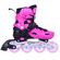 3K Αυξομειούμενα Πατίνια/Roller Skates/Παγοπέδιλα 3 σε 1 - Ροζ Χρώμα (Ροζ), Μέγεθος (35-38)