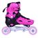 3K Αυξομειούμενα Πατίνια/Roller Skates/Παγοπέδιλα 3 σε 1 - Ροζ Χρώμα (Ροζ), Μέγεθος (35-38)