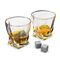 The Source Twisted Glasses With Stone - Σετ 2 ποτήρια και κομψή θήκη Με 4 κύβους πάγου από πέτρα