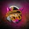 Forever Light Neon Art LED Cat Dreamer - Διακοσμητικό φωτιστικό τοίχου